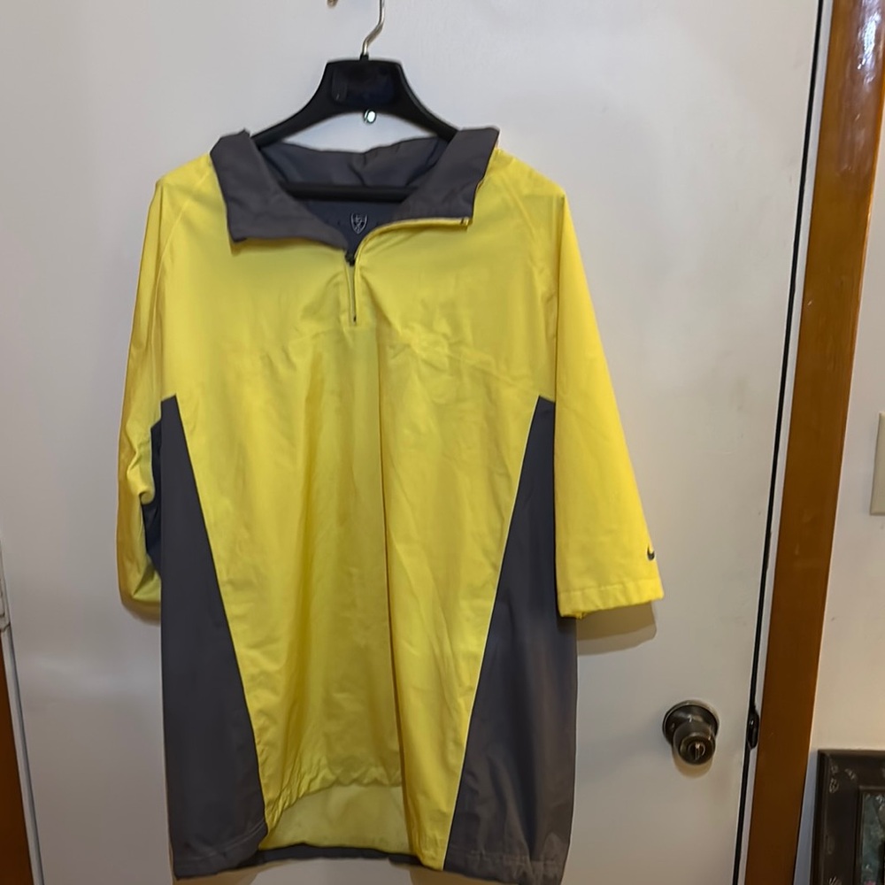 Nike Yellow and Black Pullover short sleeve Storm-Fit packabe shirt
